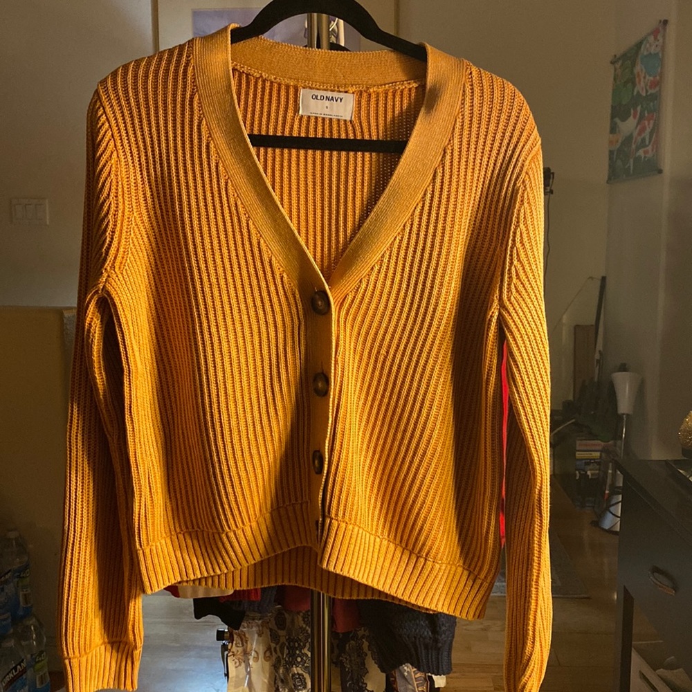 Four Button Yellow Old Navy Cardigan